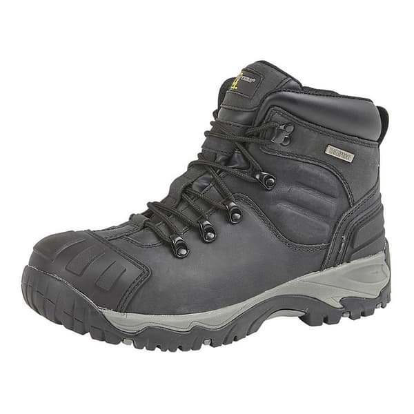 Grafters Buffalo Leather Hiker Type säkerhetsstövlar för män Black 14 UK