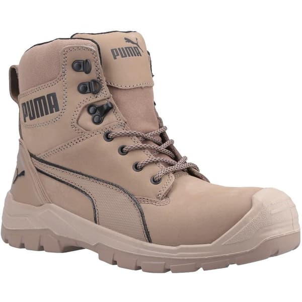 Puma Conquest läder säkerhetsstövlar för män Stone 7 UK
