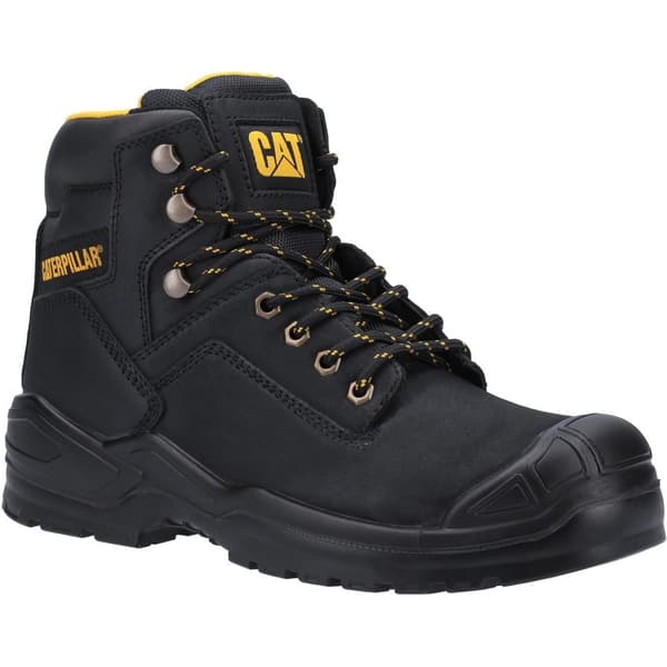 Caterpillar Striver Mid S3 læder sikkerhedsstøvler til mænd Black 9 UK