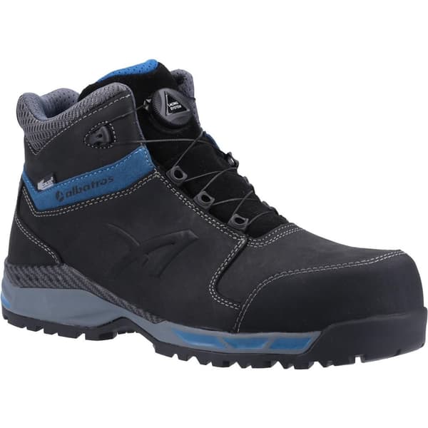 Albatros Tofane CTX Mid S3 läder säkerhetsstövlar för män Black/Blue 10.5 UK