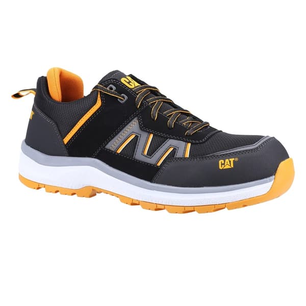 Caterpillar Mens Accelerate Leather Safety Trainers Orange/Black/White 11 UK