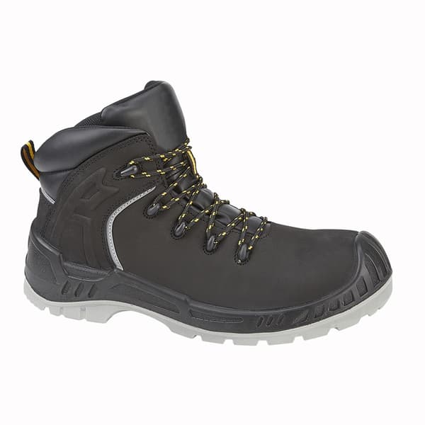 Grafters Säkerhetsstövlar i nubuck för män Black 8 UK