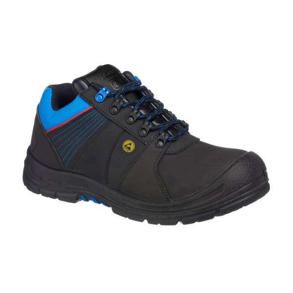 Portwest Mens Protector Leather Compositelite Safety Shoes Black/Blue 9 UK