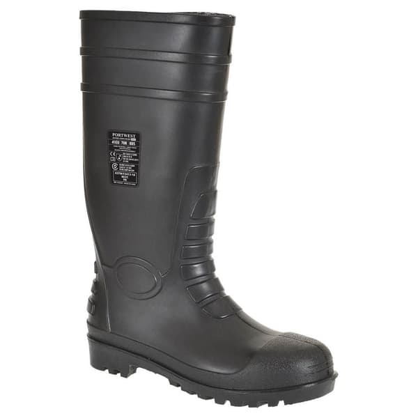 Portwest Total Safety Wellington-støvler til herrer Black 5 UK
