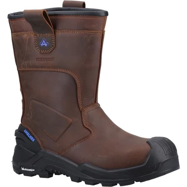 Amblers Mens AS983C Conqueror Rigger Grain Leather Safety Boots Brown 14 UK