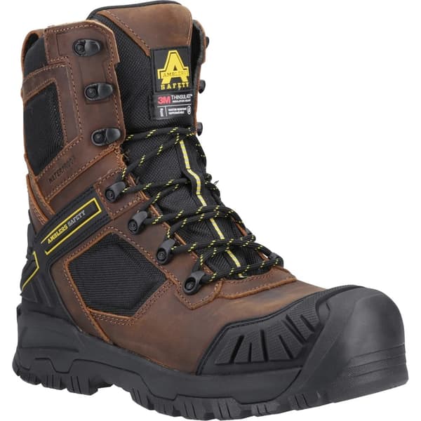 Amblers Mens Detonate Grain Leather Safety Boots Brown 10 UK