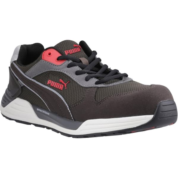 Puma Safety Mens Frontside Ivy Low Safety Trainers Ivory/White/Red 12 UK