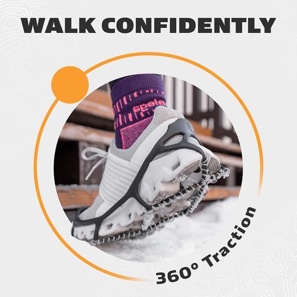 1,2 mm stålspoler Spikes Walk Snoreblokker for isfiske/jakt/trugeturer - M
