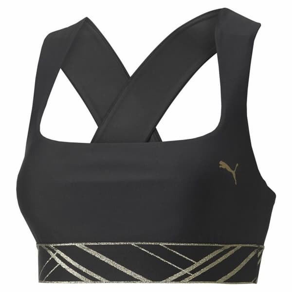 Sports-BH Puma Mid Impact Deco Glam Sort - XS