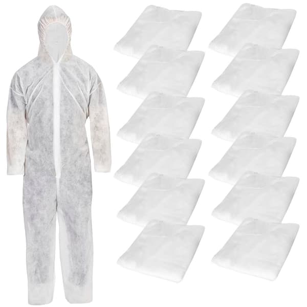 Engangsbeskyttelsesdragt, Letvægts og Åndbar, Unisex Design,Én størrelse, 12 stk ++++ Billig