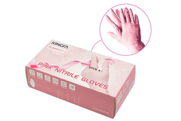 diagnostiset käsineet KINGFA PINK NITRILE EX. GLV s.M