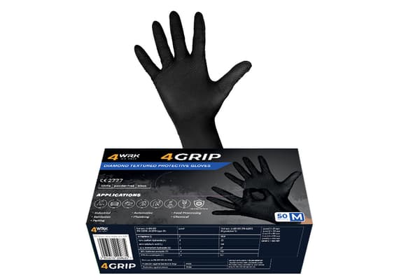 Arbejdshandsker 4WRK 4GRIP SORT 11/XXL