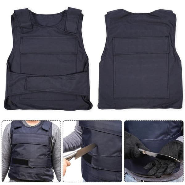 Politi Stikksikker T-Vest, Justerbar Talje op til 144 cm, Letvægts 3,5 kg,sort