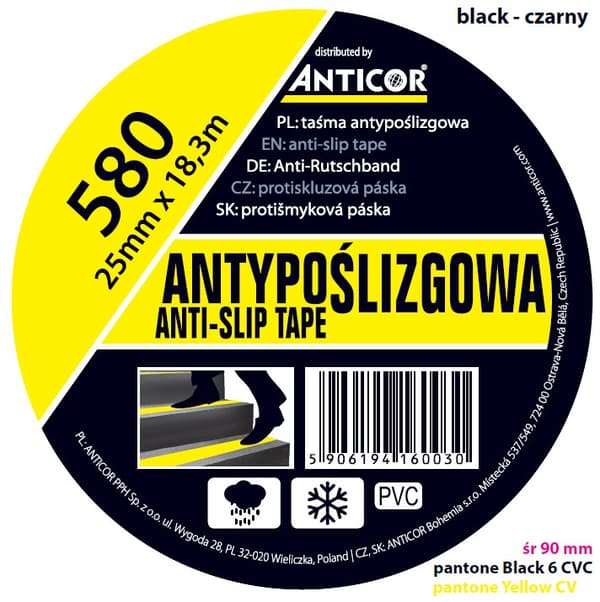 Liukuesteteippi musta 25 mm x 18,3 m