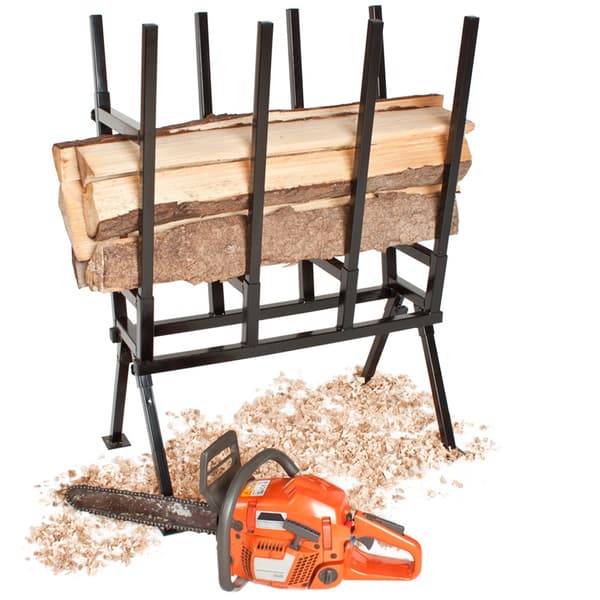 Sågbock med låsbygel - svart