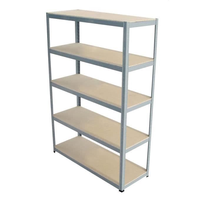 SODIAC Hylla - Hyllplan med tung last 5 hyllor - 175 kg per bricka - 180 x 120 x 45 cm