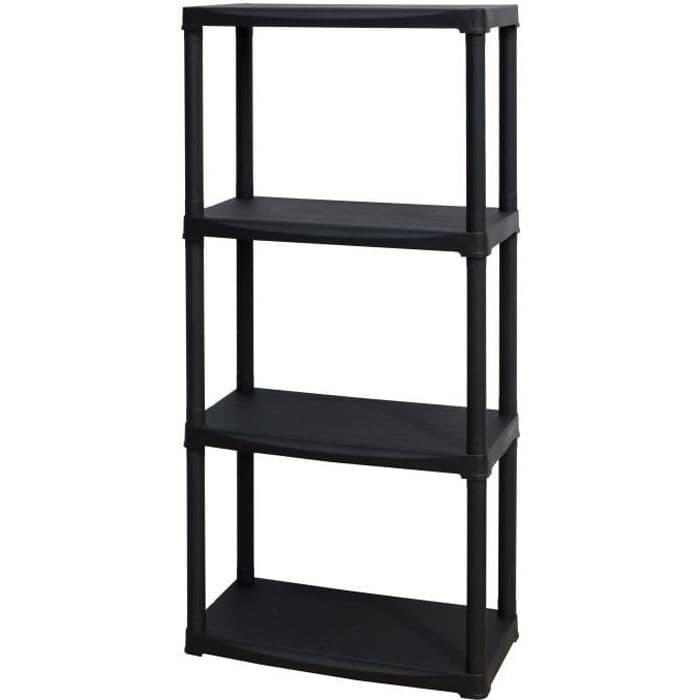 TOOD Hartshylla 4 hyllor - Höjd 133 cm Bredd 60 cm - Svart