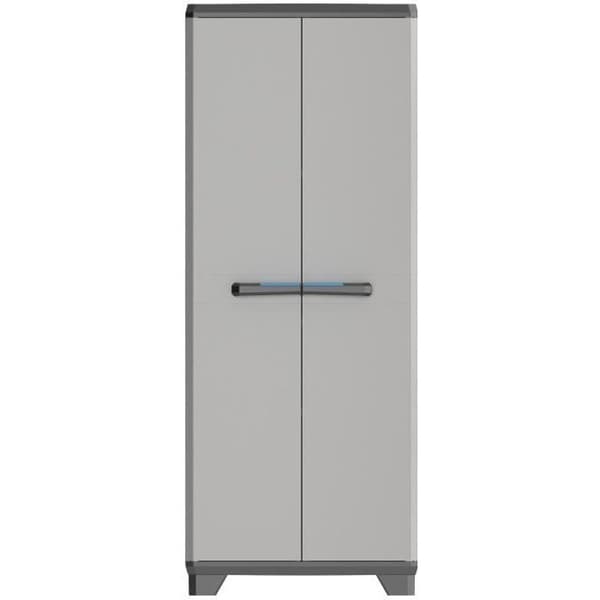 KIS Linjärt högt förvaringsskåp - 68 x 39 x 173 cm - Svart och grått