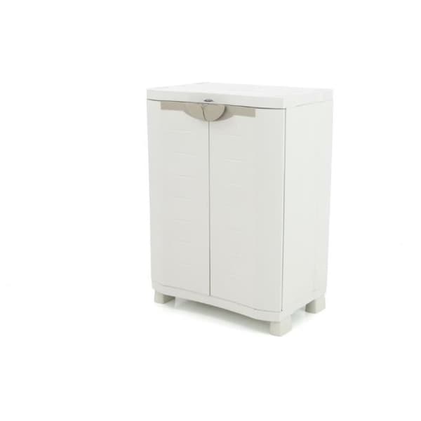 SPACESAVER 70 PLASTIKEN Låg skåp med 2 dörrar med hyllor - B 70 x D 45 x H 100 cm - Space SAVER-sortiment - Interiör och exteriör