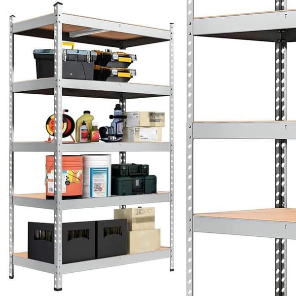 SPRINGOS® Metallhyllor, galvaniserade 5 hyllplan 120 x 205 x 45 cm - Max. 1000 kg