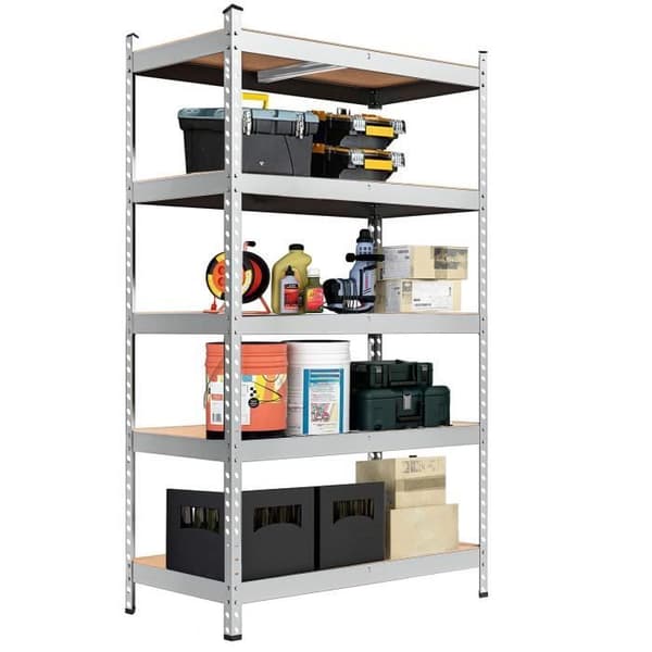SPRINGOS® Metallhyllor, galvaniserade 5 hyllplan 120 x 205 x 45 cm - Max. 1000 kg