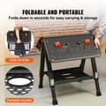 Miniatyrbild 2 av 7: 1000 lbs lastkapacitet bärbart hopfällbart träbearbetning arbetsbord med förvaringsställ och multifunktionellt klämsystem, 7 höjdnivåer
