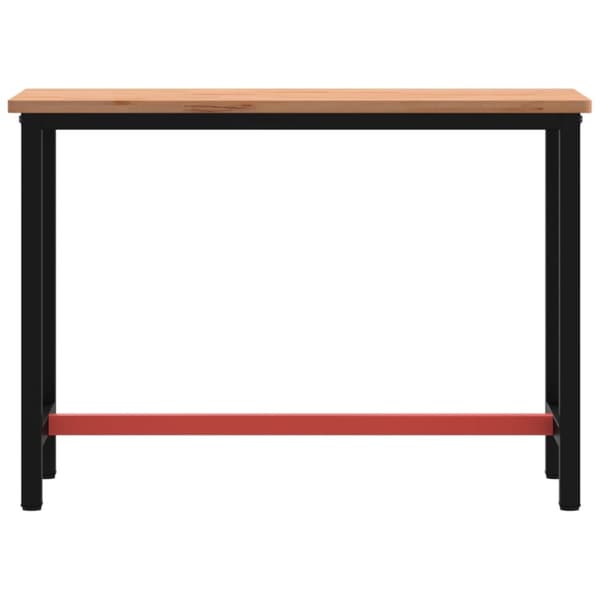 vidaXL Arbeidsbenk 115x55x81,5 cm heltre bøk og metall