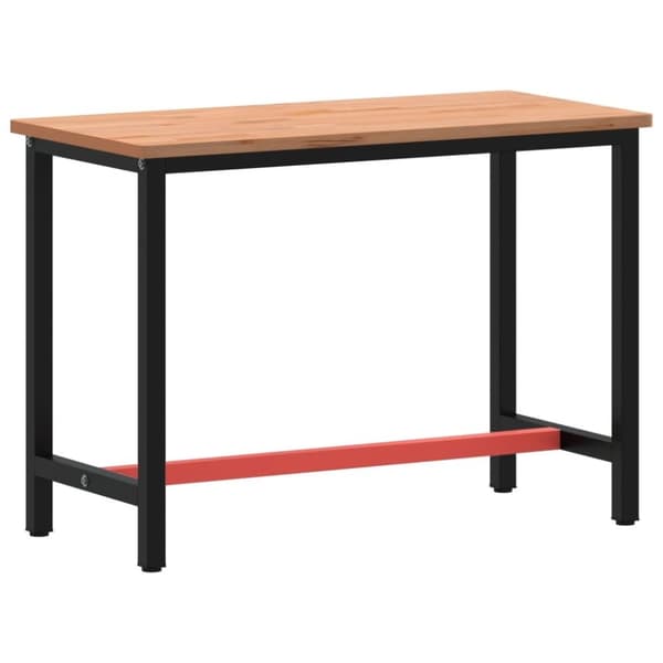 vidaXL Arbeidsbenk 115x55x81,5 cm heltre bøk og metall
