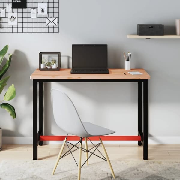 vidaXL Arbeidsbenk 115x55x81,5 cm heltre bøk og metall