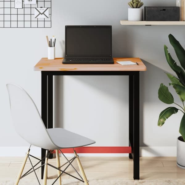 vidaXL Arbeidsbenk 80x55x81,5 cm heltre bøk og metall