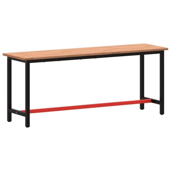 vidaXL Arbetsbänk 200x55x81,5 cm massivt bokträ och metall