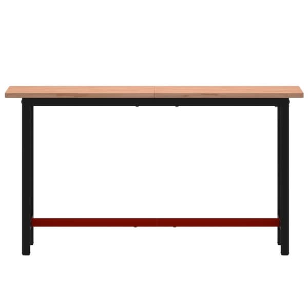 vidaXL Arbetsbänk 150x55x81,5 cm massivt bokträ och metall