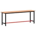 Miniatyrbilde 4 av 8: vidaXL Arbeidsbenk 220x55x81,5 cm heltre bøk og metall