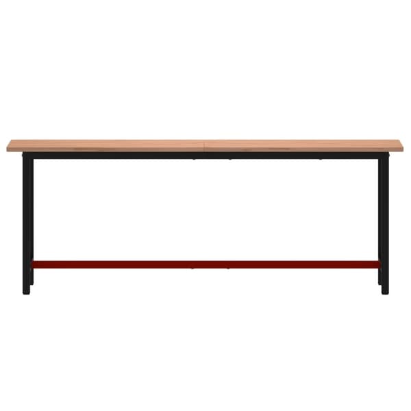 vidaXL Arbeidsbenk 220x55x81,5 cm heltre bøk og metall
