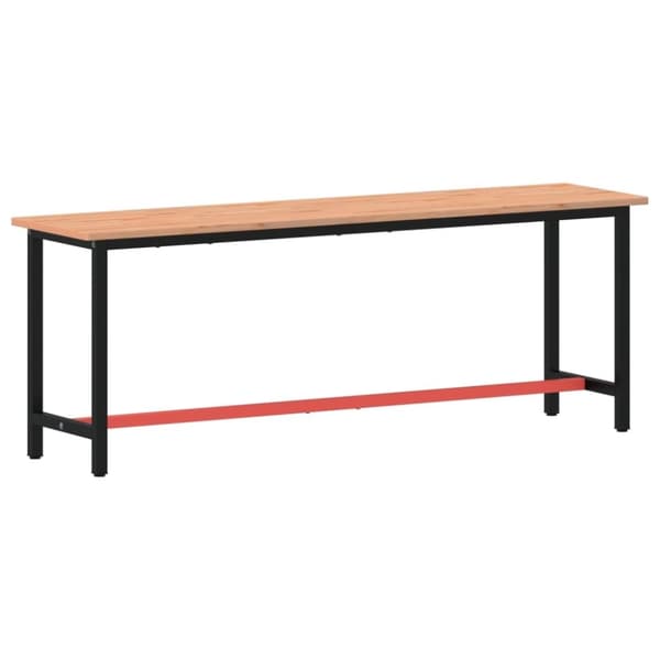 vidaXL Arbeidsbenk 220x55x81,5 cm heltre bøk og metall