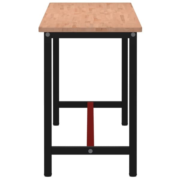 vidaXL arbejdsbænk 200x55x81,5 cm massivt bøgetræ og metal