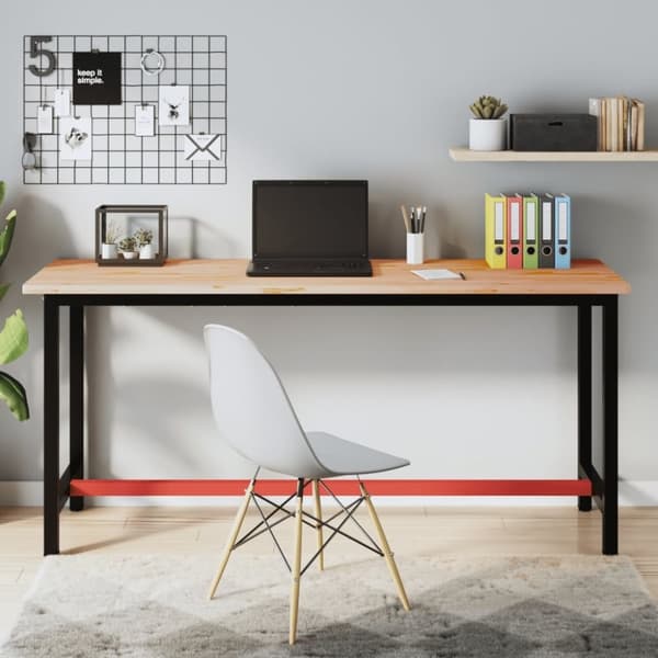 vidaXL arbejdsbænk 180x55x81,5 cm massivt bøgetræ og metal