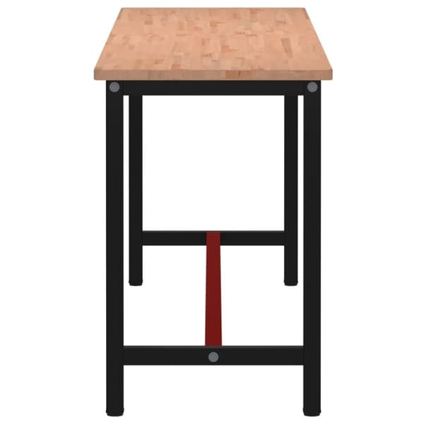 vidaXL arbejdsbænk 220x55x81,5 cm massivt bøgetræ og metal