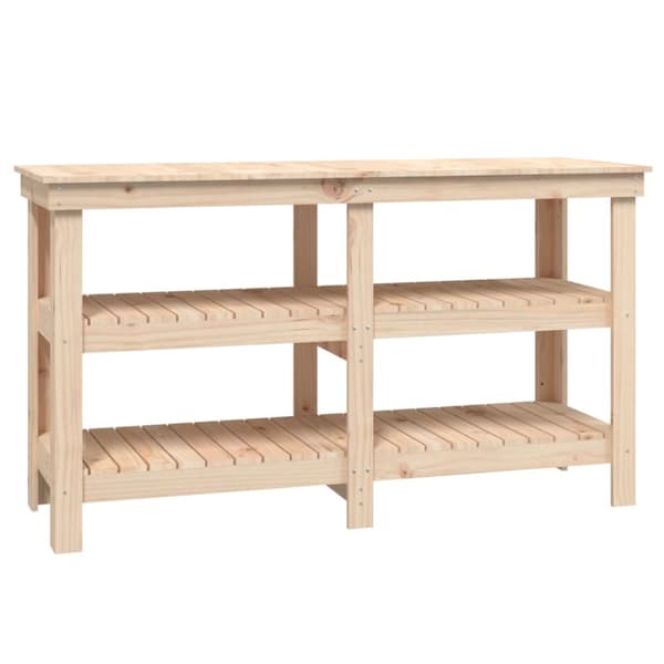 vidaXL arbejdsbord 142,5x50x80 cm massivt fyrretræ - Arbejdsbænke