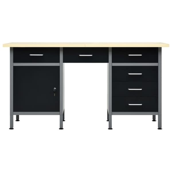 The Living Store Työtaso musta 160x60x85 cm teräs -  Työtasot
