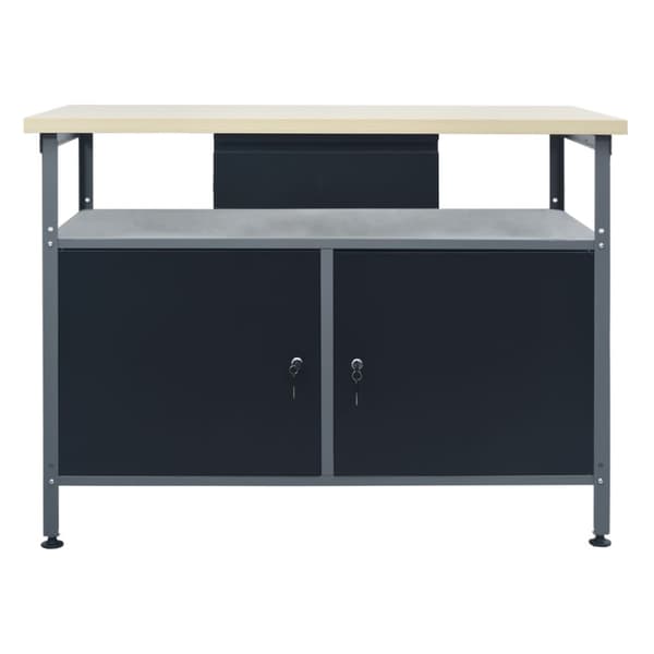The Living Store arbejdsbænk 120x60x85 cm stål sort -  Arbejdsbænke
