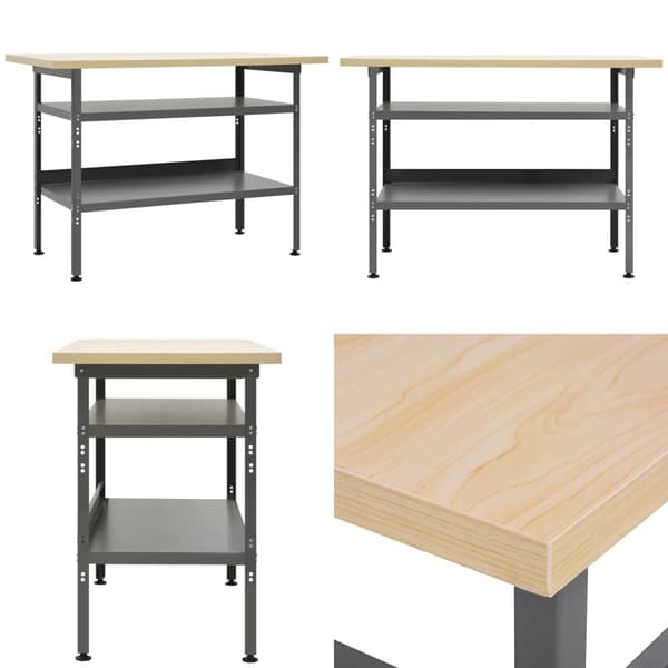 Arbejdsbord 120x60x85 cm stål grå - Arbejdsbord - Arbejdsborde - Home & Living