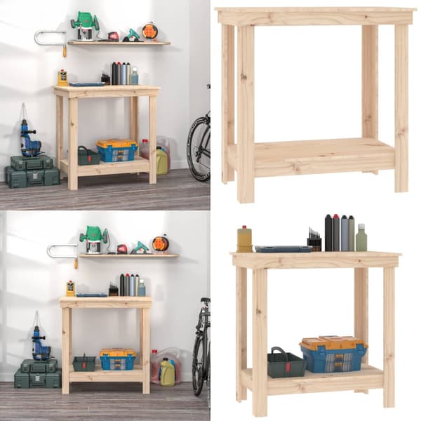 Arbejdsbord 80x50x80 cm massivt fyrretræ - Arbejdsbord - Arbejdsborde - Home & Living