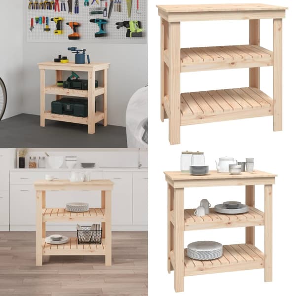Työpenkki 78,5x50x80 cm täysi mänty - Työpenkki - Työpenkit -säilytyspenkki - Home & Living