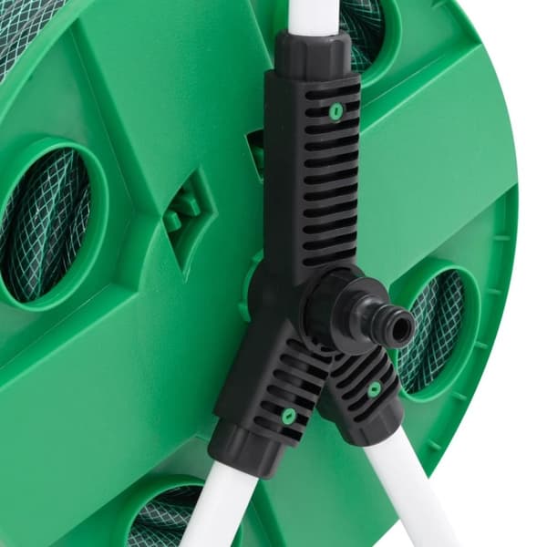 vidaXL fritstående slangetromle med 30 m slange PVC grøn