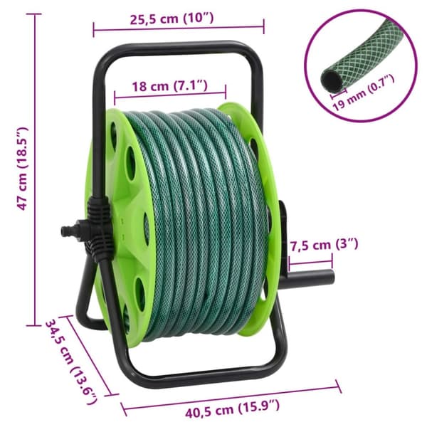 vidaXL Slangvinda med slangkoppling 0,75" 20 m PVC