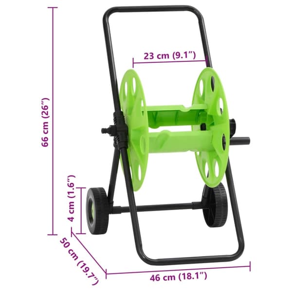 vidaXL Letkukelakärry 60 m 1/2" letkulle teräs