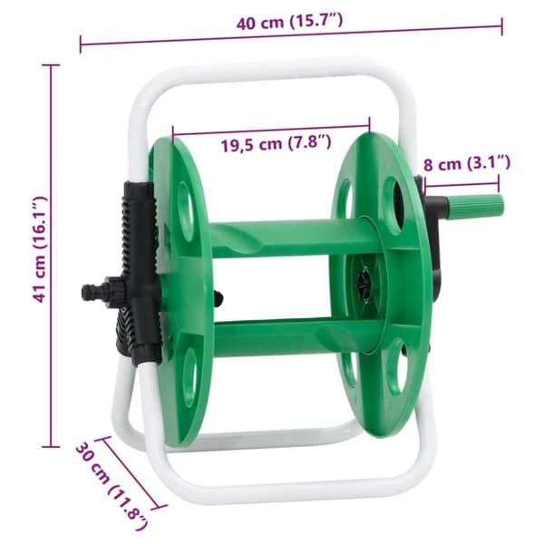 vidaXL Frittstående slangetrommel for 45 m 1/2" slange stål grønn