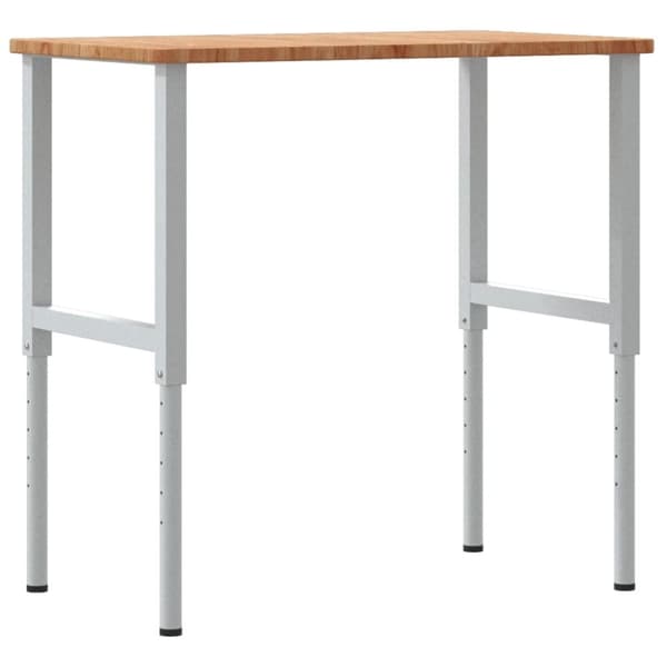vidaXL arbejdsbænk 100x60x(71,5-98) cm massivt egetræ rektangulær