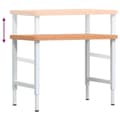 Miniatyrbilde 10 av 11: vidaXL Arbeidsbenk 100x60x(73-99,5) cm heltre bøk rektangulær